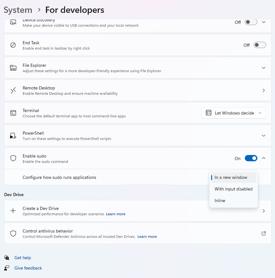 Those who keep an eye on language packs may have noticed mentions of a "sudo" command, here's how the settings of that look