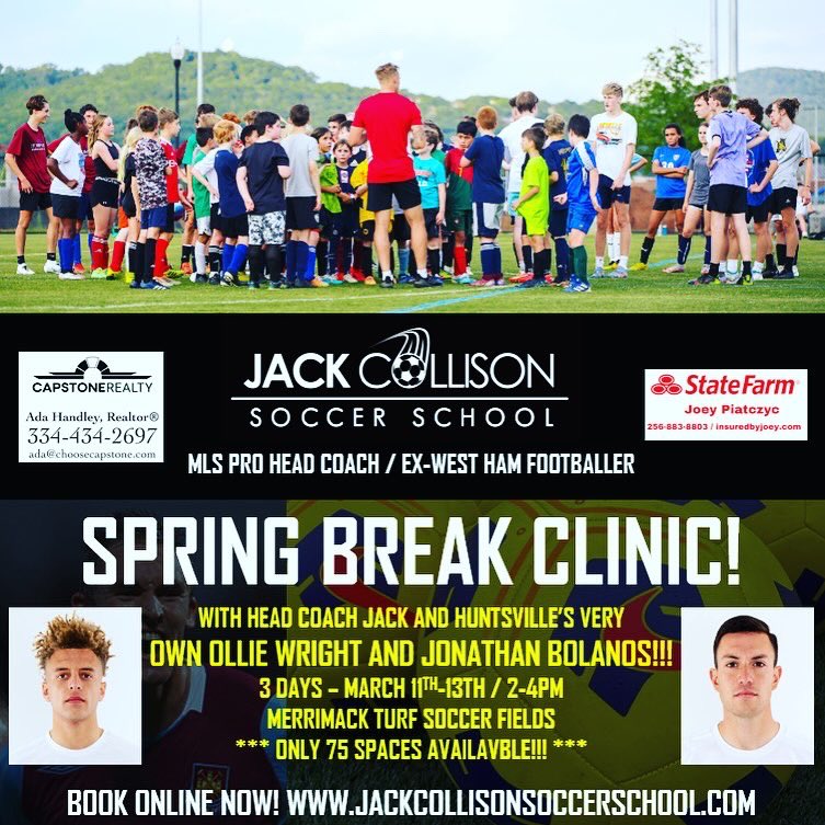 Not long to go BOOK ON TODAY to ensure you don’t miss out We have lots of fun, Prizes & plenty of soccer jackcollisonsoccerschool.com/courses #JCss #HSV #ROCKETCITY 🚀💙⚽️