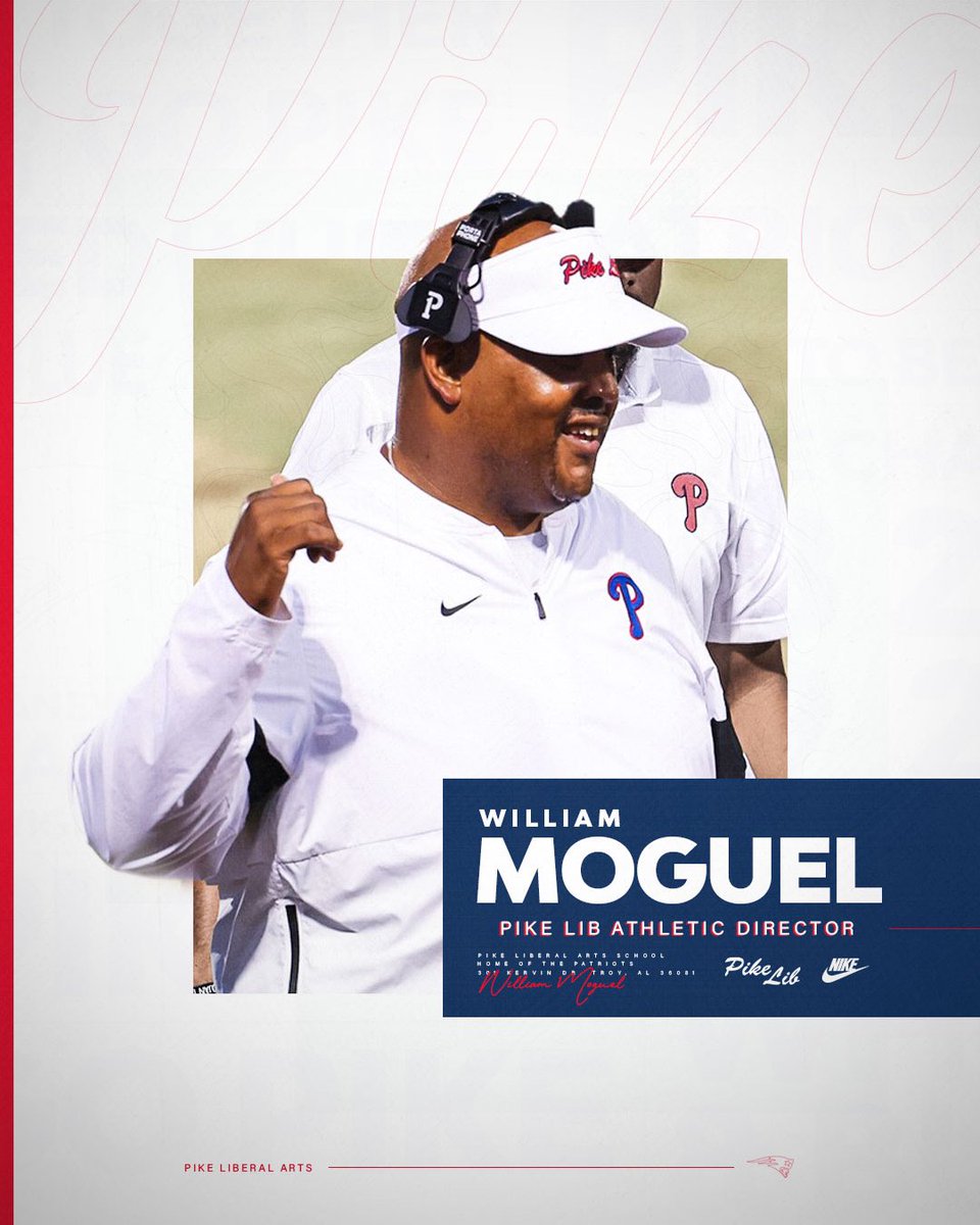 Please join in congratulating Coach William Moguel on being named Pike Liberal Arts' Athletic Director. In addition to his role as AD, Coach Moguel will continue to serve as head football coach and a valued member of the faculty. #GoPike | #ProudToBeAPatriot