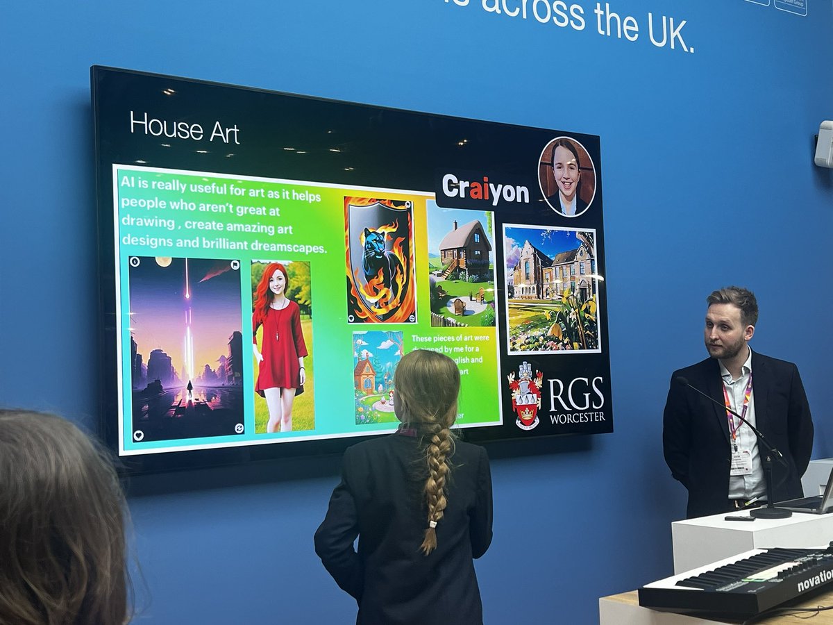 Being able to see a strategy and vision change and enhance teaching and creating magical experiences in the classrooms is the best. ✨
Thank you @MrMorganEDU, @MattWarne and @mrjones_EDU and your lovely students for sharing their work processes with #AI and tech.👨‍🎓
#bett2024