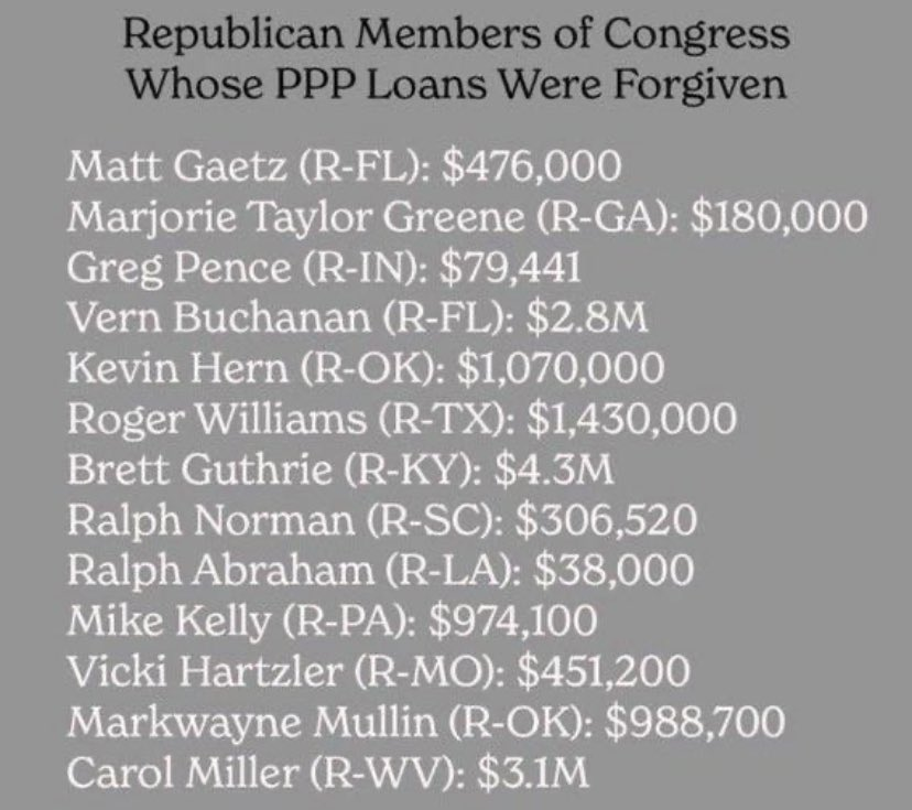 dandersen9465's tweet photo. @CalltoActivism Of Course,
   "Ralph Norman, it turns out had $306,520 in PPP"!
Republicans define Hypocrisy,
  MAGA &amp; Republicans Hate "Loan Forgiveness"
unless it's their loans. https://t.co/T85Xq6pfhe