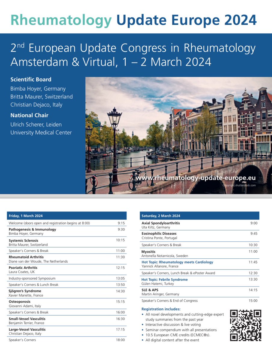 Excited to speak about osteoporosis at the upcoming Rheumatology Update Meeting in Amsterdam! Join us to delve into the latest insights and advancements. Details here rheumatology-update-europe.eu #RheumatologyUpdate @DrLauraCoates @TerrierBen @CristinaPonte @allanore @rheuma_doktorin