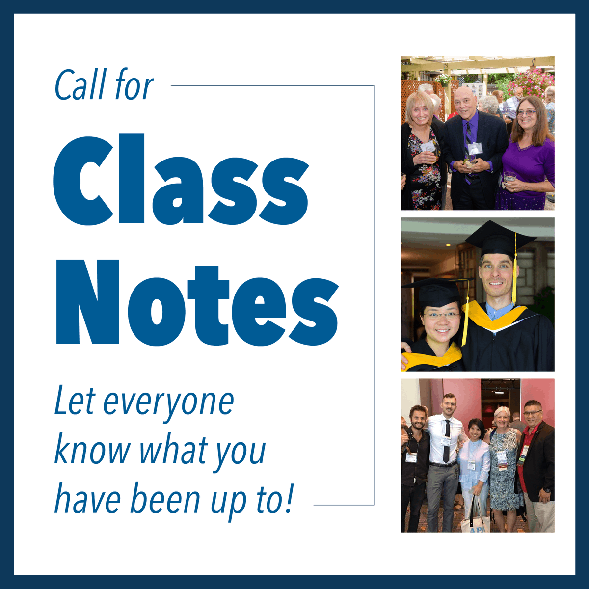 LifeAtPAU's tweet photo. We’re excited to share and celebrate the achievements and milestones of our alumni through Class Notes! News of promotions, publications, retirements, and more will be posted in an upcoming alumni newsletter. Subscribe or submit a note by emailing alumnirelations@paloaltou.edu. https://t.co/zIY98nI6Qw