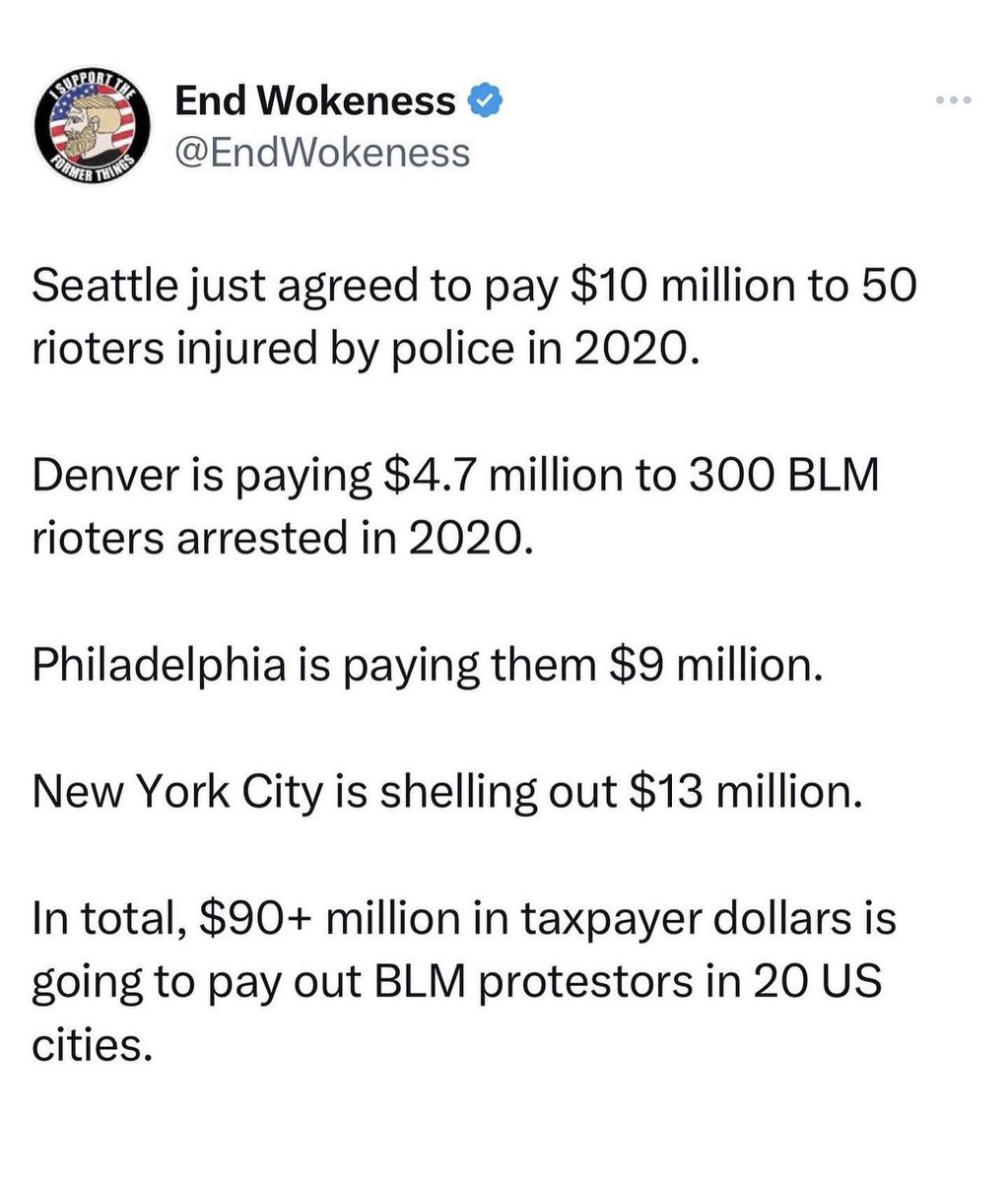 SokolStrong's tweet photo. Pure madness! I live in Seattle and it’s turning into a hell hole. That $10 million could be used to help clean up the city. Instead, it’s giving dip shits the incentive to destroy it.. https://t.co/btXCJYVwHU