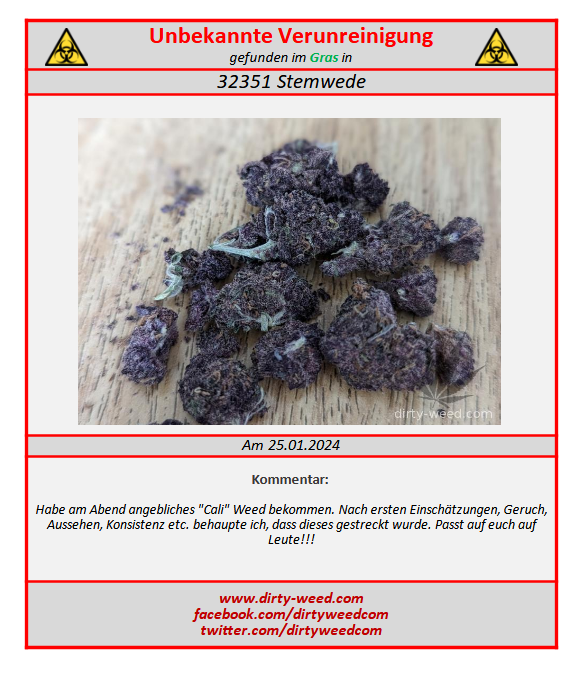 dirtyweedcom's tweet photo. ⚠️Gestrecktes #Cannabis📷in #Neumuenster und #Stemwede
Details & Streckmittelfund melden: https://t.co/DbFegASAnb
#CanGJetzt #CanG #Entkriminalisierung #Legalisierung #EigenAnbauStrafffrei #Weedmob https://t.co/EjhbY90Wzd