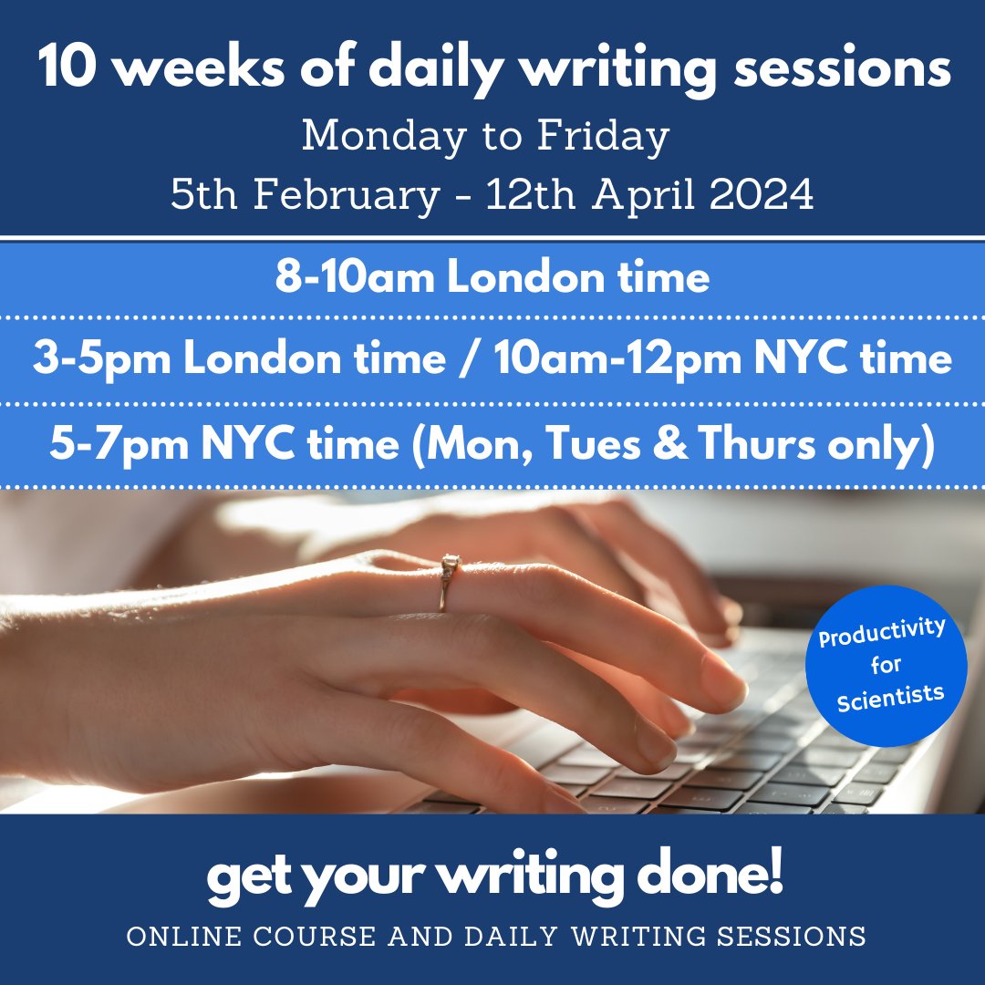 The countdown is on!!! ⏱ My new round of writing sessions starts in just 10 days! 🥳 (I can't wait! 😍) Here is the schedule, for your calendar.📌📅 Sign up at: tinyurl.com/writingspring2… (from just £35!) #phd #postdoc #academicchatter #academicwriting #gradschool #phdchoat