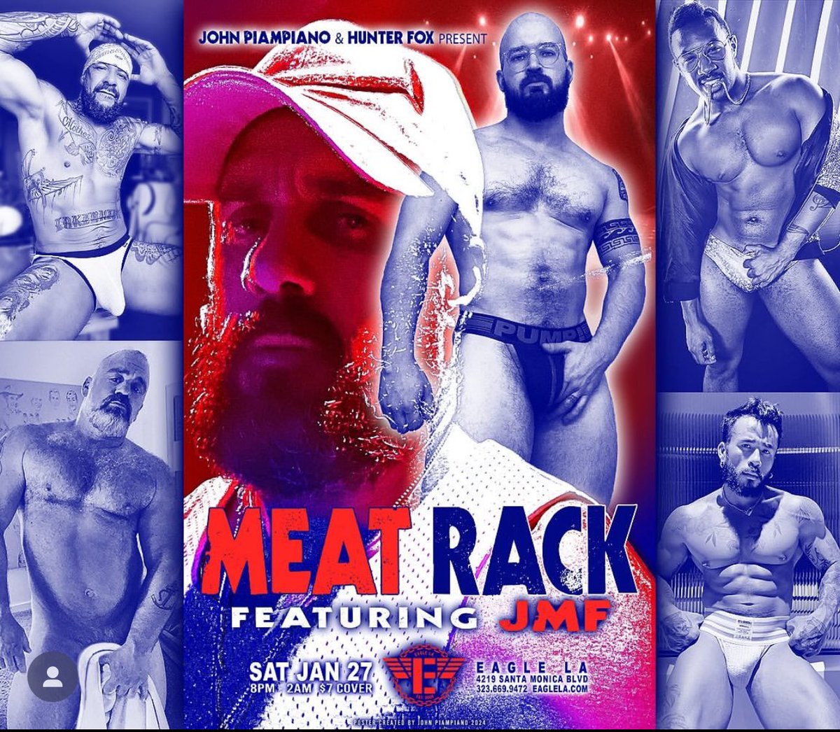 DarkVictoryBC's tweet photo. Slinging my Meat tomorrow night at
@EagleLAOfficial with @mrmeatrack
Who wants a taste? ๐
๐ฅฉ
#Meat #MeatRack #MeatyMen
#BigMeatyMenSlappingMeat https://t.co/AosBe7ceKp