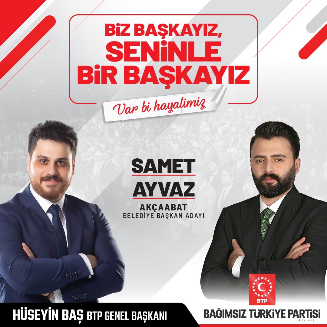 Partimizin Trabzon-Akçaabat Belediye Başkan Adaylığına seçilen Sn. Samet Ayvaz’ı kutluyor, Akçaabat ilçemize hizmet edebilme yolunda kendisine başarılar diliyoruz. Samet Ayvaz, 1988 yılında Akçaabat'ta doğmuştur. İlköğretimini Akçaabat Merkez İlköğretim Okulunda, ortaöğretimini…