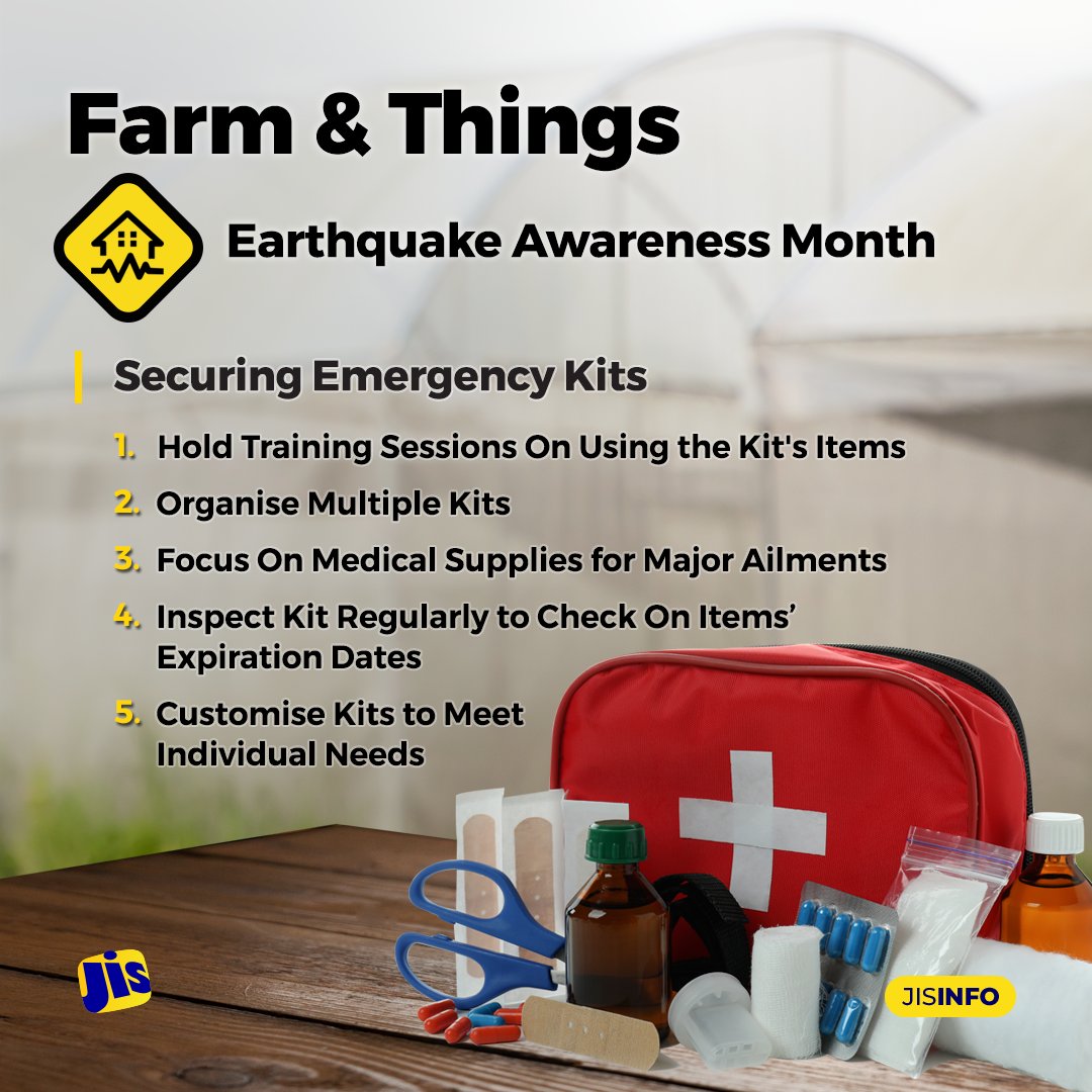 JISNews on X: January is #EarthquakeAwarenessMonth. Here's how you can  ensure that your farm's emergency kits are kept up to standard in the event  of an #earthquake. #JISFarmandThings #farm #farms #farming #agriculture #