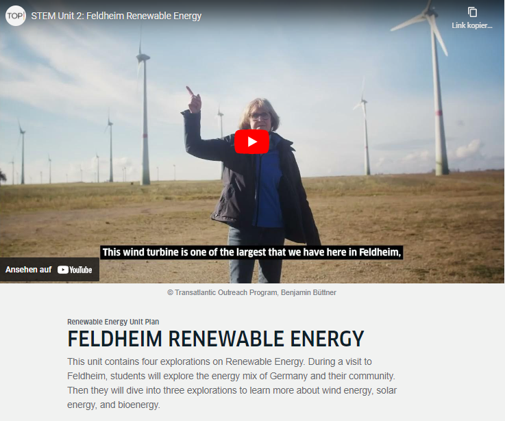 Today is #InternationalDayofCleanEnergy! Explore lessons about clean energy with your students on a virtual field trip to #Feldheim, #Germany, one of the stops in TOP's 'Exploring STEM in Germany' digital resource. goethe.de/top/STEMinGerm… #renewableenergy #STEM #STEMed