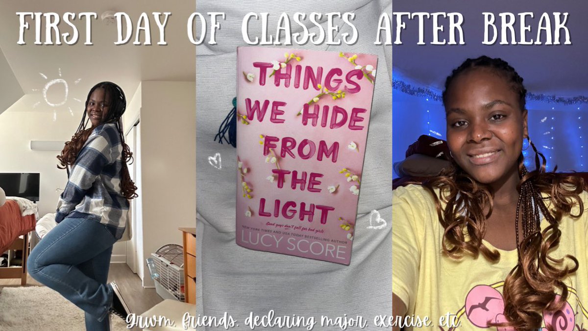 lifewithzaura's tweet photo. FIRST DAY OF CLASSES AFTER WINTER BREAK|| grwm, friends, declaring major, exercise, etc.
https://t.co/2r9PGgma8S
NEW VIDEO OUT NOW CHECK IT OUT!!🥰
#college #friends #workout #youtube https://t.co/ezTWPDTazk