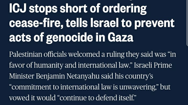 Panankaaddaan's tweet image. #ICJ orders #Israel to prevent #ActsofGenocide in #Gaza.

But, it didn't ask #Israel to stop the genocidal war in gaza. 👇