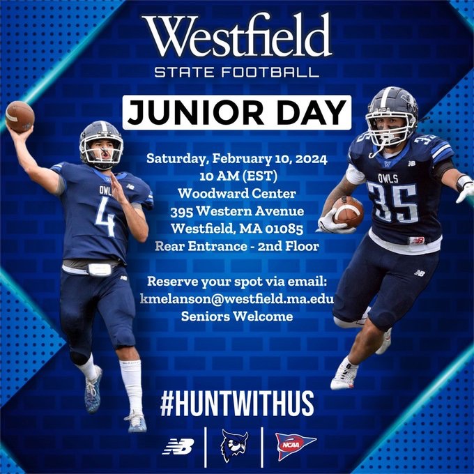 Blessed to receive a invite to Westfield junior day🔥‼️ @CoachKMelanson