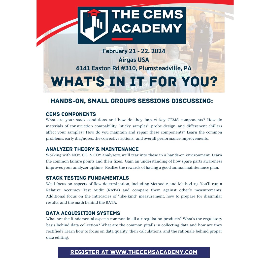 The next CEMS Academy is scheduled for February 21st &amp; 22nd in Plumsteadville, PA. We still have space for you and your team.  TheCEMSAcademy.com