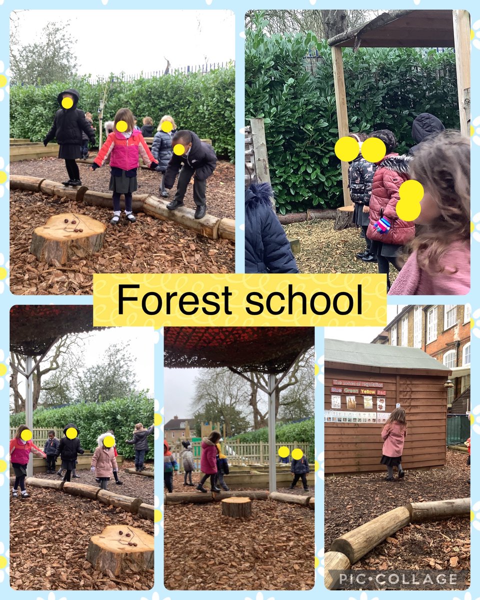 Robin class have been looking around Forest school for natural treasure! We have been balancing and walking along our logs developing our motor skills! #forest school #earlyyears