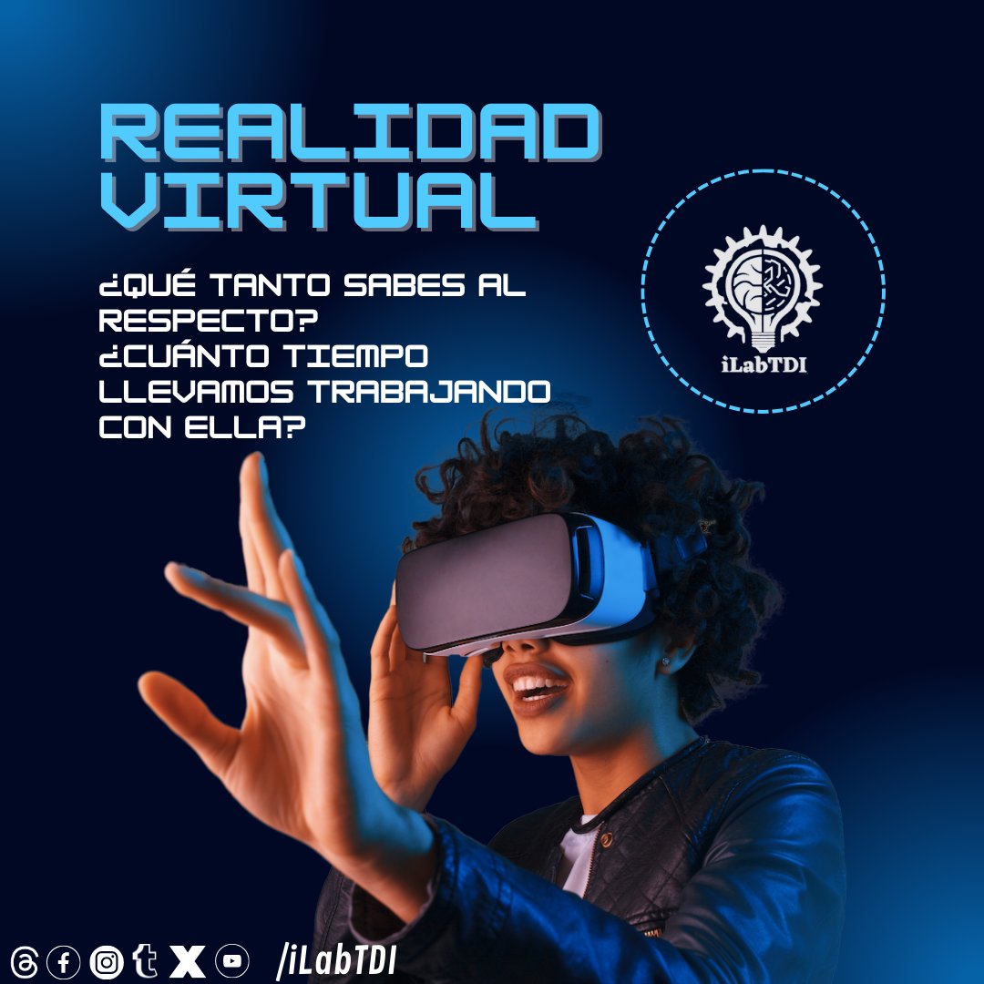 iLabTDI's tweet photo. La #realidadvirtual es una #tecnología inmersiva que sumerge a los usuarios en entornos simulados generados por computadora a través de dispositivos como gafas #VR. Aunque la idea existe desde hace décadas, ¡en los últimos 10 años ha experimentado un crecimiento significativo! https://t.co/pyGhK4IeyC