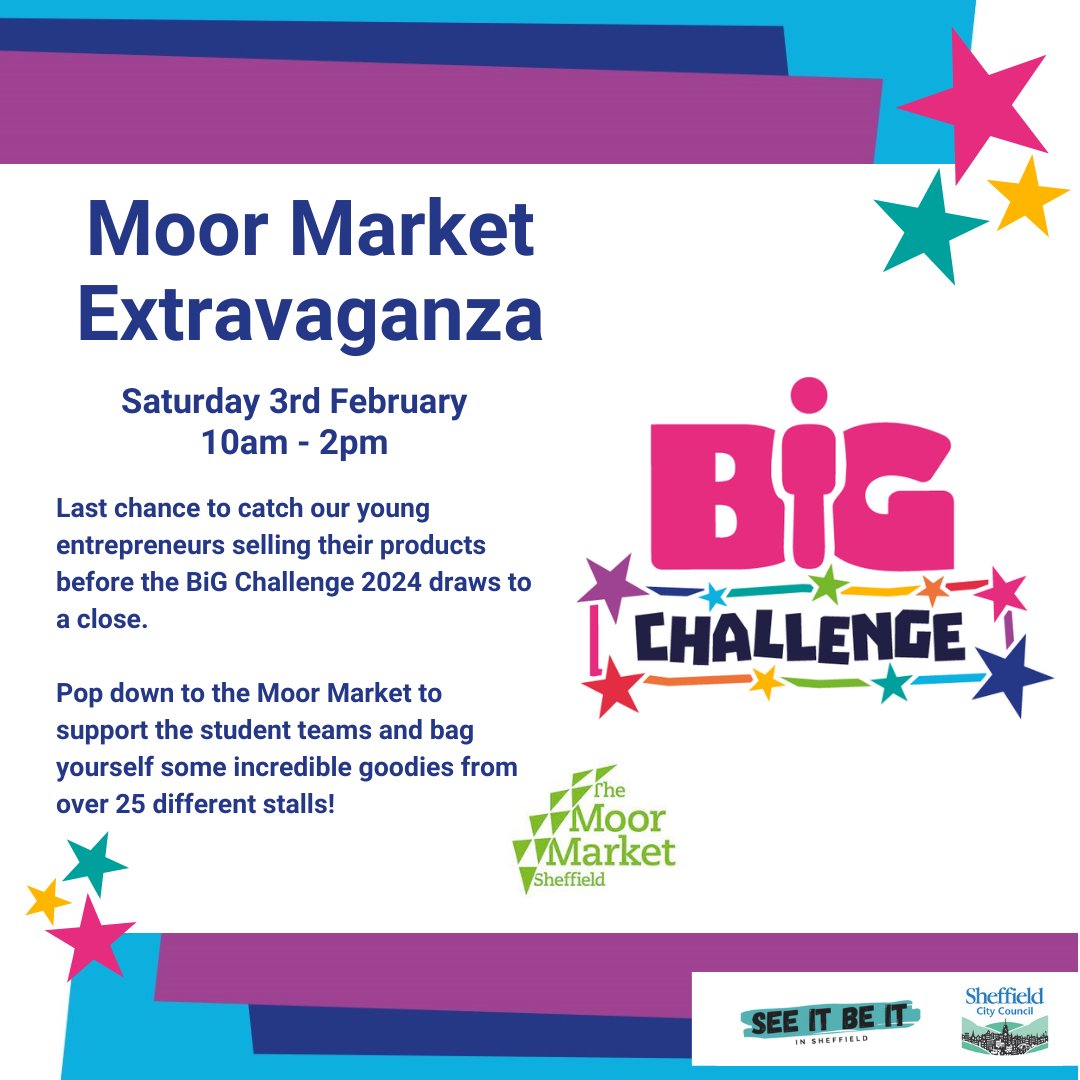 Last chance to catch our young entrepreneurs selling their products before the BiG Challenge 2024 draws to a close. Pop down to the Moor Market on Saturday 3rd February to support the student teams and bag yourself some incredible goodies from over 25 different stalls!
