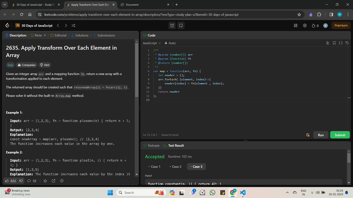 its_bhavesh2001's tweet image. #Day5 of #30daysofcodingchallenge Javascript leetcode

👍👍

#javascript #30daysofcodechallenge #30daysofcode
#30daysofjavascript #learncoding #webdevelopment