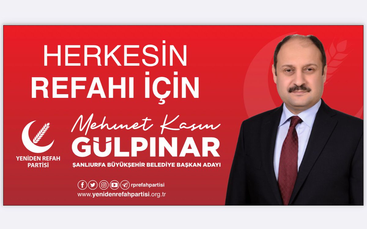 #MehmetKasımGülpınar 
Ahlak yoksa ,yoksulluk vardır!
#YenidenRefahPartisi 
#sanliurfa