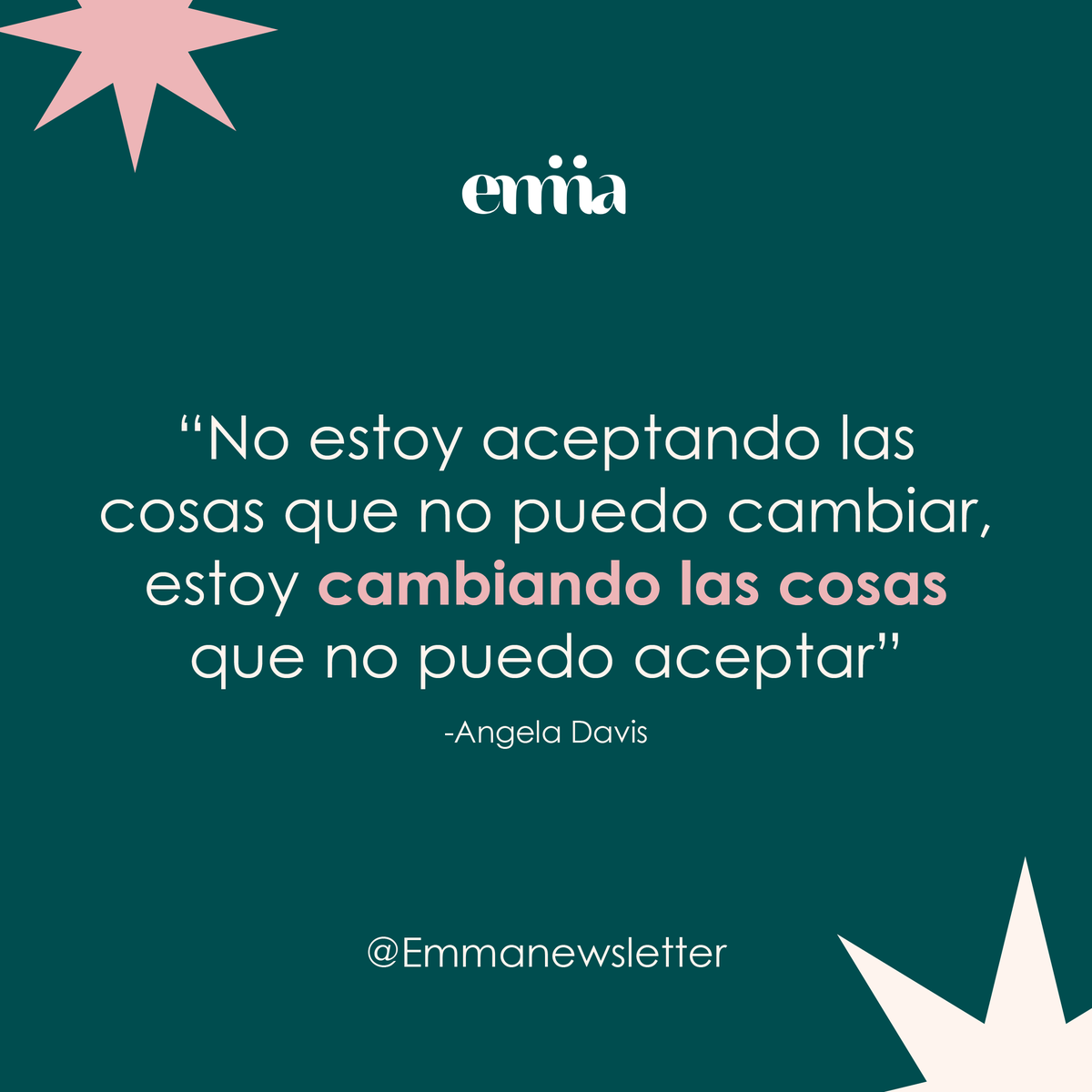 Emmanewsmx's tweet photo. Hoy es el cumpleaños de Angela Davis, un ícono de la lucha por los derechos civiles y la justicia social en Estados Unidos, por eso aquí te dejamos algunas de sus frases más famosas. 💜✨

#EmmaNewsletter #EmmaIndigo #MujeresQueInspiran #AngelaDavis #Históricas #Frases https://t.co/RtVhxa5ivk