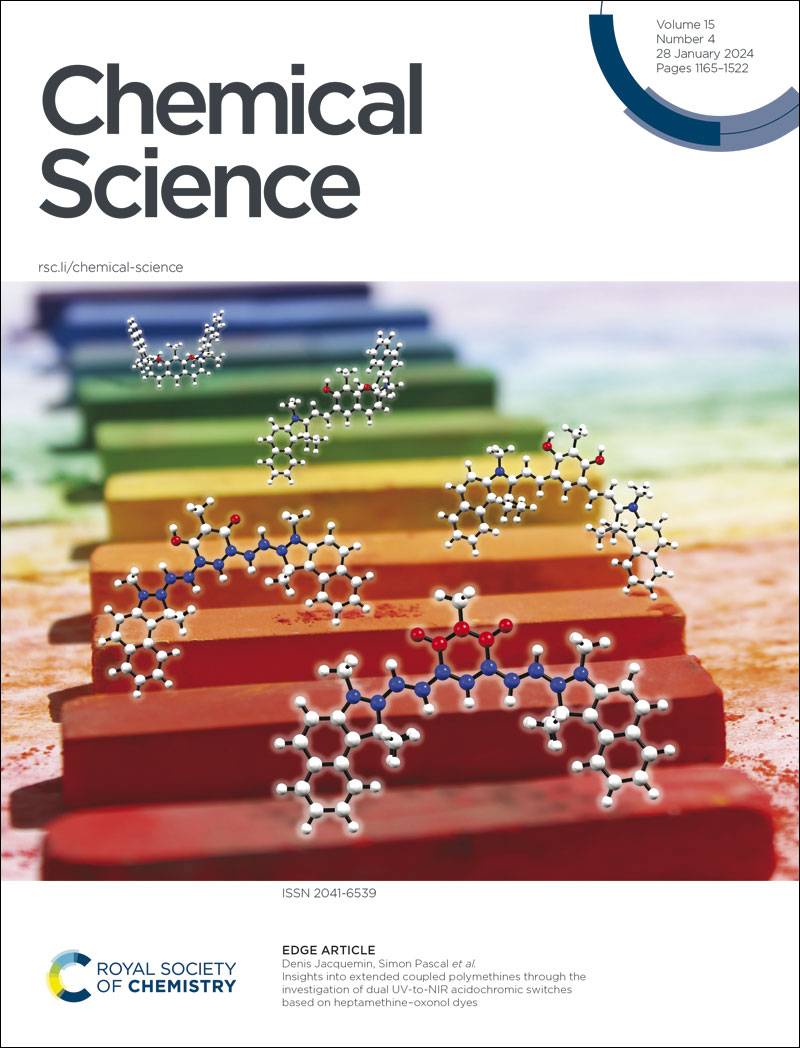 Don't miss Denis Jacquemin, @PascalSci et al.'s #ChemSciHOT🔥 cover article 😍⬇

Insights into extended coupled polymethines through the investigation of dual UV-to-NIR acidochromic switches based on heptamethine–oxonol dyes 🔗 doi.org/10.1039/D3SC06…

#ChemSciCovers🎨