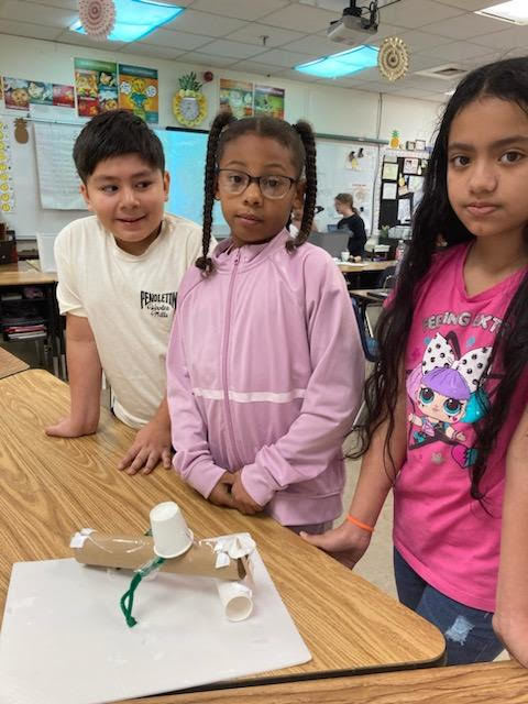 Students in Mrs. Sisk's 3rd grade class learned about simple machines and worked in a small group to create their own!