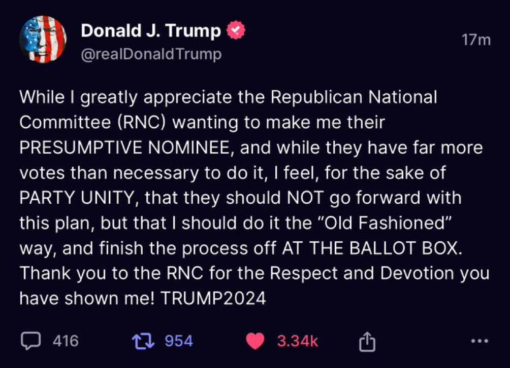 Laura Loomer (@lauraloomer) on Twitter photo Why are you such a liar? <a href="/NikkiHaley/">Nikki Haley</a> 
President Trump literally declined the RNC’s offer to make him the Presumptive Nominee. He said that “for the sake of PARTY UNITY, they (RNC) should NOT go forward with this plan, but that I should do it the “Old Fashioned” way?” 
You are a Why are you such a liar? <a href="/NikkiHaley/">Nikki Haley</a> 
President Trump literally declined the RNC’s offer to make him the Presumptive Nominee. He said that “for the sake of PARTY UNITY, they (RNC) should NOT go forward with this plan, but that I should do it the “Old Fashioned” way?” 
You are a