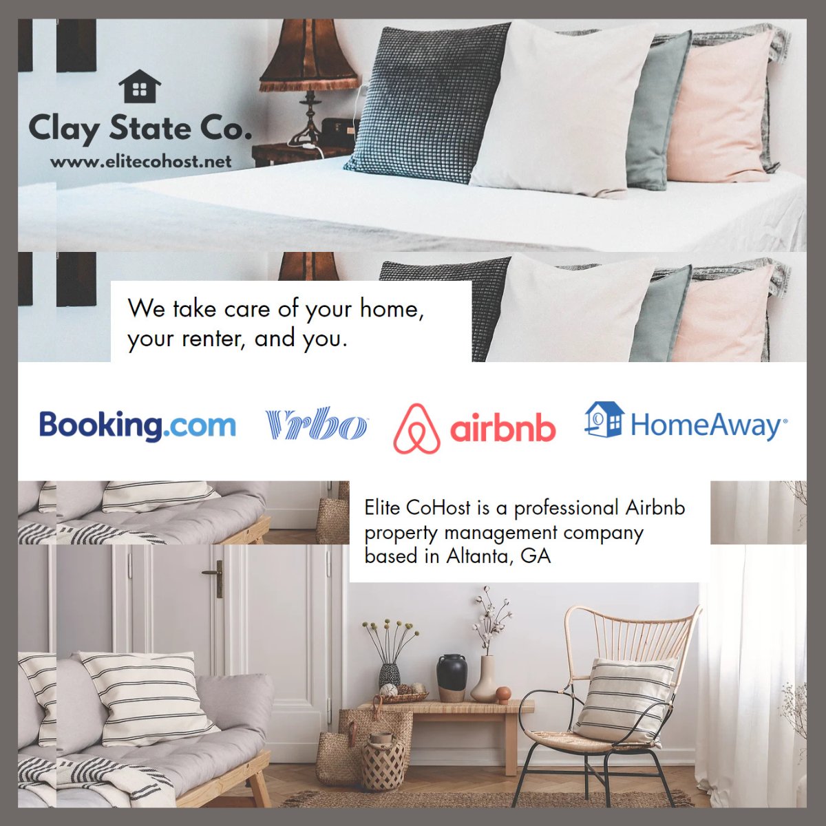 Transforming spaces, elevating experiences – Elite CoHost is your trusted partner in Airbnb property management. From crafting stunning interiors to caring for your home, your renters, and you, we redefine excellence in Atlanta, GA. Let us turn your property into a masterpiece.