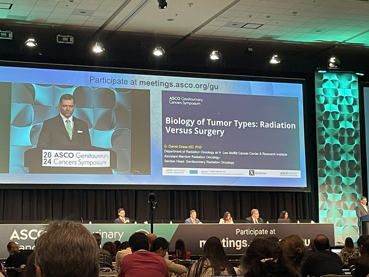 Great talk by our Section Chief for GU RadOnc, G Daniel Grass MD, PhD @gdgrass @MoffittRadOnc at GU ASCO on Biology of tumor types Sx vs RT for bladder Ca. Emphasized personalized and multidisciplinary care for patients with bladder cancer. #GU24 @MoffittNews