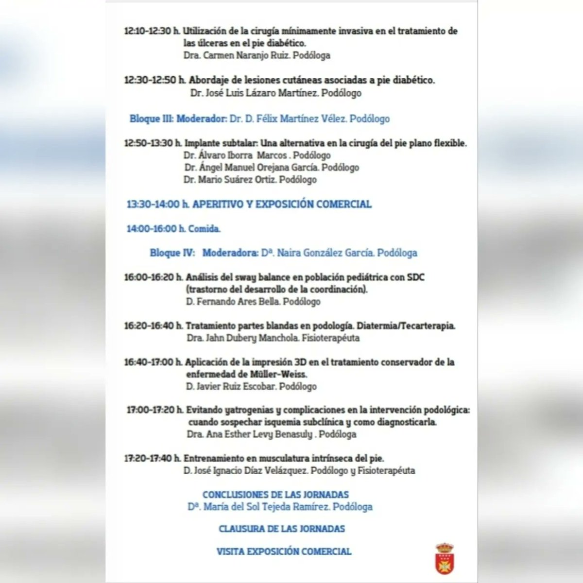 🎉¡Ya tenemos disponible el programa definitivo de #DIAPOMA2024!🎉

El día 9 de marzo os esperamos a tod@s. Acordaros que la inscripción es gratuita para tod@s l@s colegiad@s de la Comunidad de Madrid.

 #DIAPOMA2024