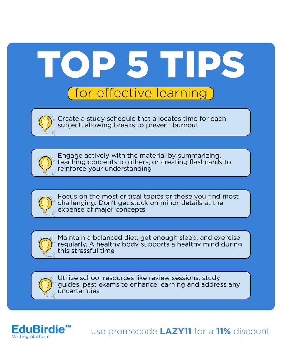 Here’s the 6th tip for your learning journey: consider utilizing EduBirdie for academic assistance.

Link in bio📚