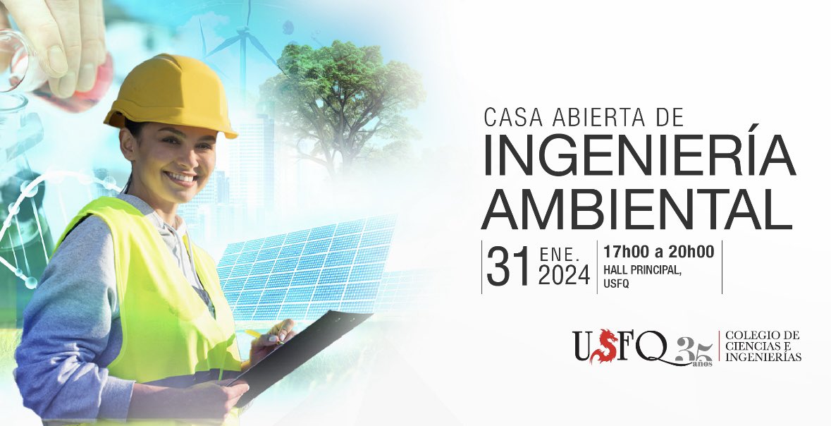 Te invitamos a nuestra casa abierta de Ingeniería Ambiental. Ven y aprende sobre nuestra carrera, los retos de un ing. ambiental, oportunidades de becas y procesos de admisión para que estudies en la mejor universidad del Ecuador

Evento gratuito, registro:bit.ly/IngenieríaAmbi…
