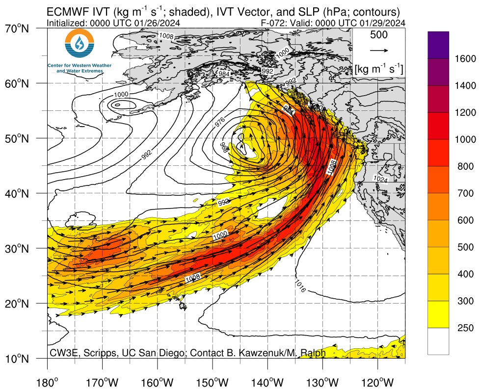 Very active weather pattern developing over NE Pacific over next 5-10+ days. A strong Pacific jet extension will first bring a major sequence of very warm/wet 'Pineapple Express'-type #AtmosphericRivers to BC & PacNW, with significant flood risk esp. Vancouver Island. #BCwx #WAwx