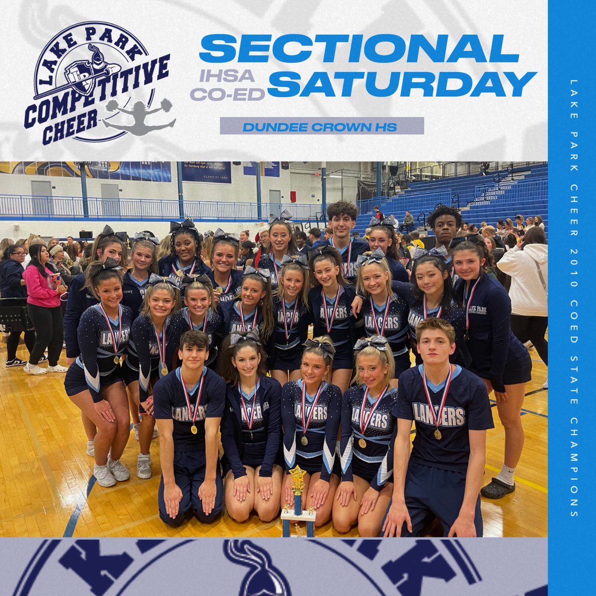 Lake Park Athletics (@lpathleticdept) on Twitter photo 📣SECTIONAL SATURDAY📣
Good luck <a href="/LPLancerCheer/">LakeParkCheer</a> competing Saturday in the Sectional looking to punch 🎟️ to <a href="/IHSAState/">IHSA State</a> Let's go Lancers! We want another Spirit March 🥁 #WeAreLakePark
📍Dundee Crown HS
⌚️10:28AM Performance
🎟️ $7 via GoFan or $8 cash gofan.co/event/1328701?… 📣SECTIONAL SATURDAY📣
Good luck <a href="/LPLancerCheer/">LakeParkCheer</a> competing Saturday in the Sectional looking to punch 🎟️ to <a href="/IHSAState/">IHSA State</a> Let's go Lancers! We want another Spirit March 🥁 #WeAreLakePark
📍Dundee Crown HS
⌚️10:28AM Performance
🎟️ $7 via GoFan or $8 cash gofan.co/event/1328701?…