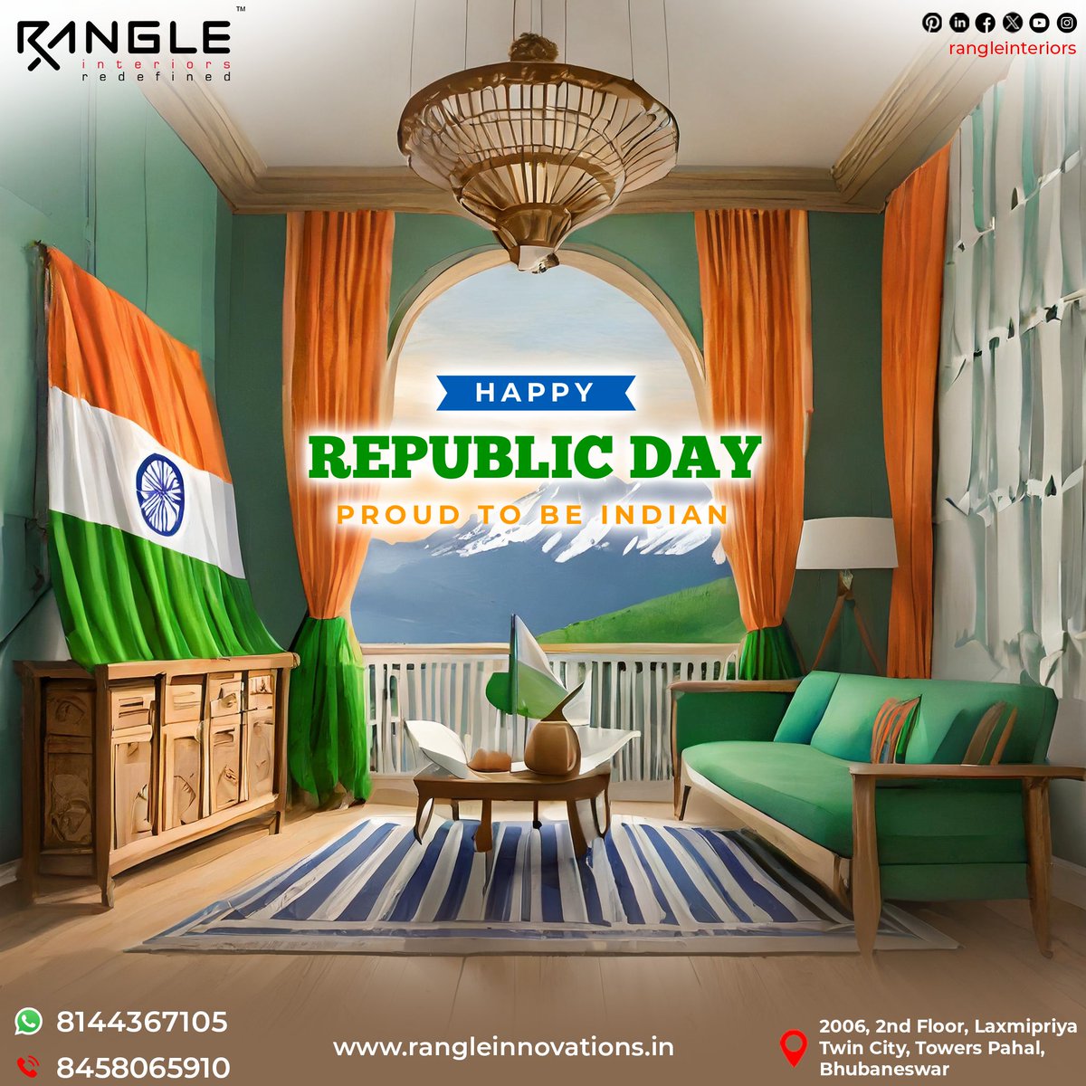 rangleinteriors's tweet image. On this Republic Day, let's renew our commitment to the values that define our nation. Freedom, equality, justice, and democracy.

#HappyRepublicDay

#RANGLE #rangleinteriors #InteriorDesigner #RepublicDay #IndianRepublicDay #26thJanuary #Indian #proudtobeindian