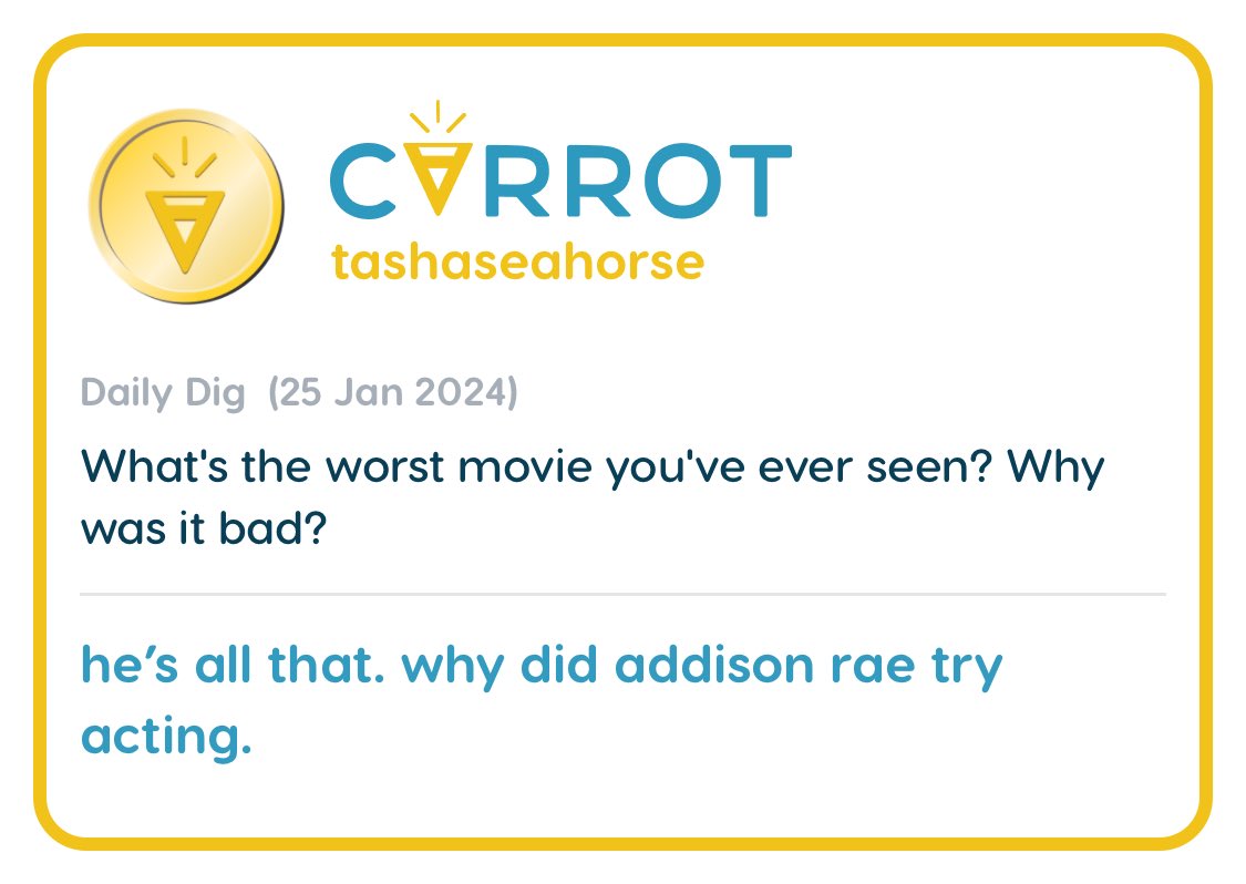 digcarrot's tweet image. Yesterday’s Top Daily Dig! #dailydig #badmovie