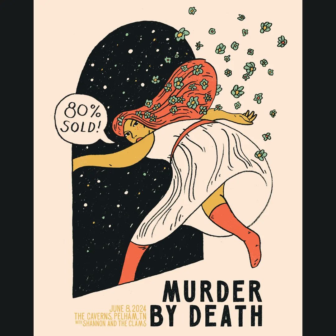 Cave show 80% sold in 24 hours, it'll sell out today, get tix now @ store.murderbydeath.com to see us w/ Shannon and the Clams. We'll also have our projectionist blowing your minds with kewl visuals.  Plus we will perform RED OF TOOTH AND CLAW & a 2nd set of other MBD tunes