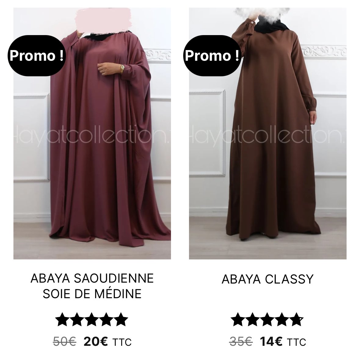 HayatCollection's tweet image. SALAMMMMM LES FILLES 🫶🏼

Tout le site passe à -60% ! Oui oui, tout le site 🤭

Abaya 12€, khimar 13€, jilbab 16€, qamis 14€, kimono 10€, hijab 3€ etcccc 💕💕💕

HAYATCOLLECTION.FR
