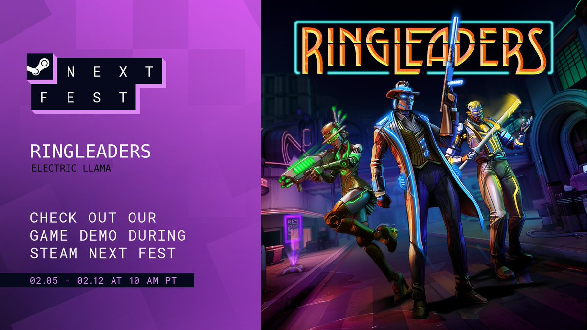We are THRILLED to be in #STEAMNEXTFEST ! 
Wishlist on Steam to make sure you get a free demo on February 5th! 

store.steampowered.com/app/2432260/Ri…
Thank you for all of the support - we love our community.
#steamgames #indiegame #socialdeduction #twinstickshooter