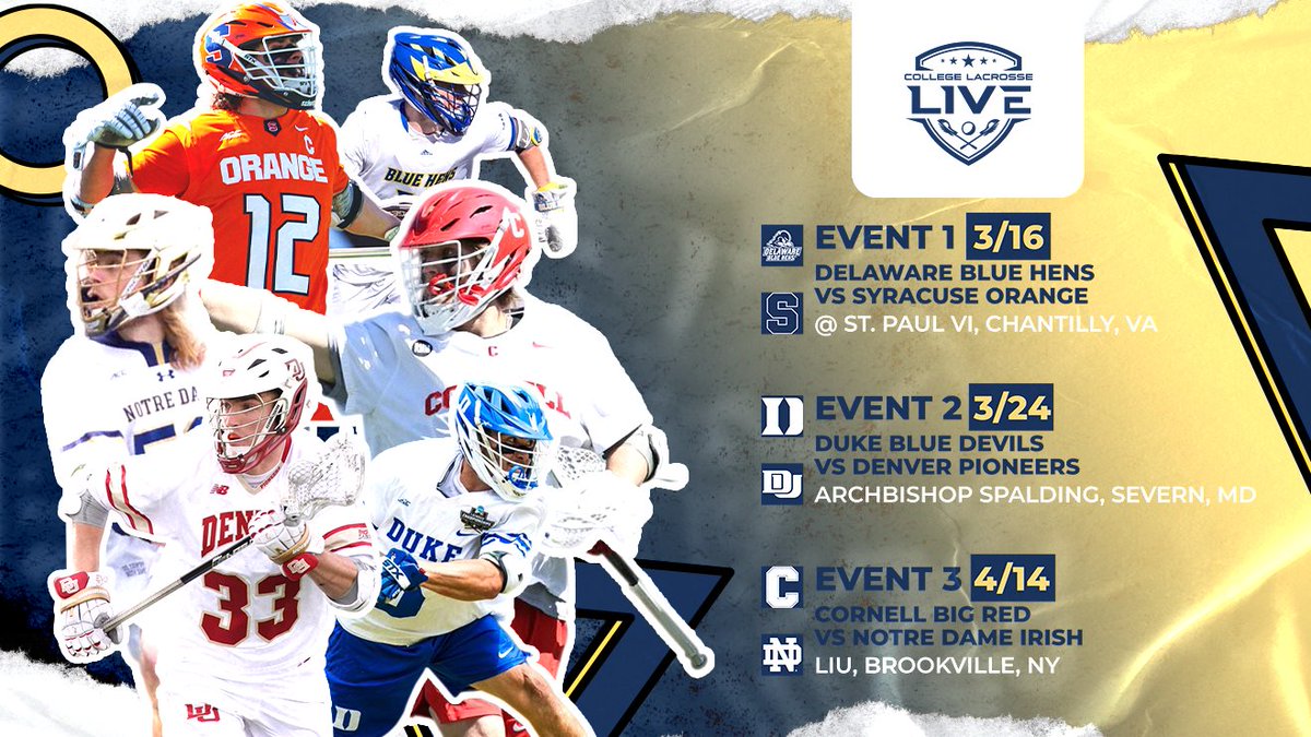 Corrigan Sports Enterprises is proud to announce the creation of College Lacrosse Live! A new lacrosse series showcasing three events headlined by high-profile men’s college games. 💻: collegelacrosselive.com/cse-hosts-coll… For group tickets inquiries please contact: joe@corrigansports.com