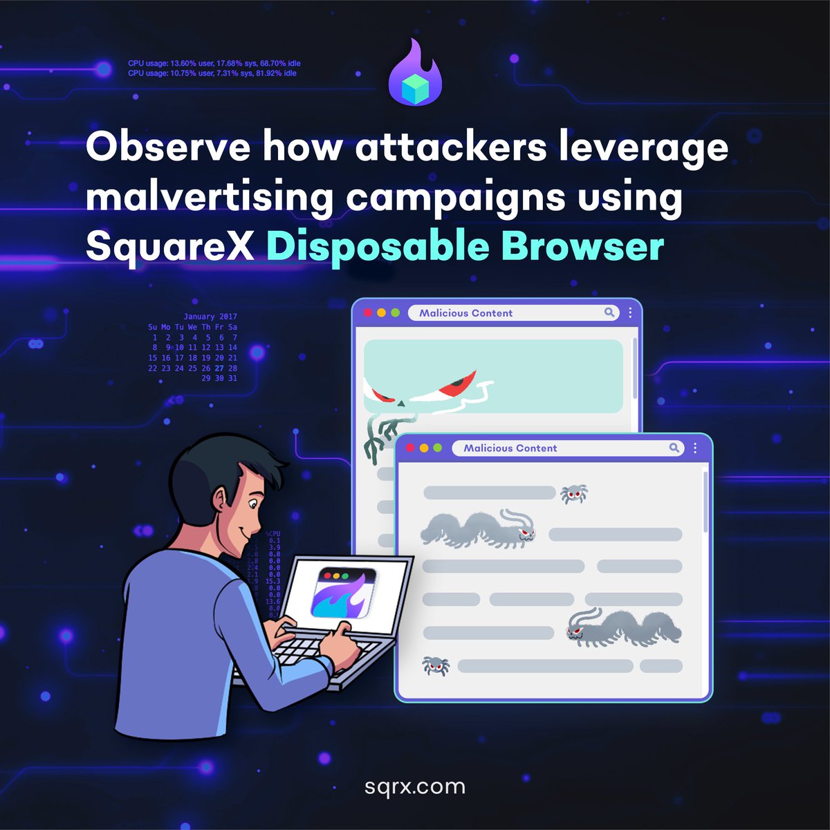 Malware analysts can leverage #SquareX's Disposable Browser to analyze malvertising campaigns with safety. 

Investigate suspicious ads on risky websites without risking your own system so you can strengthen #cybersecurity defences against malvertising: sqrx.io/651eg