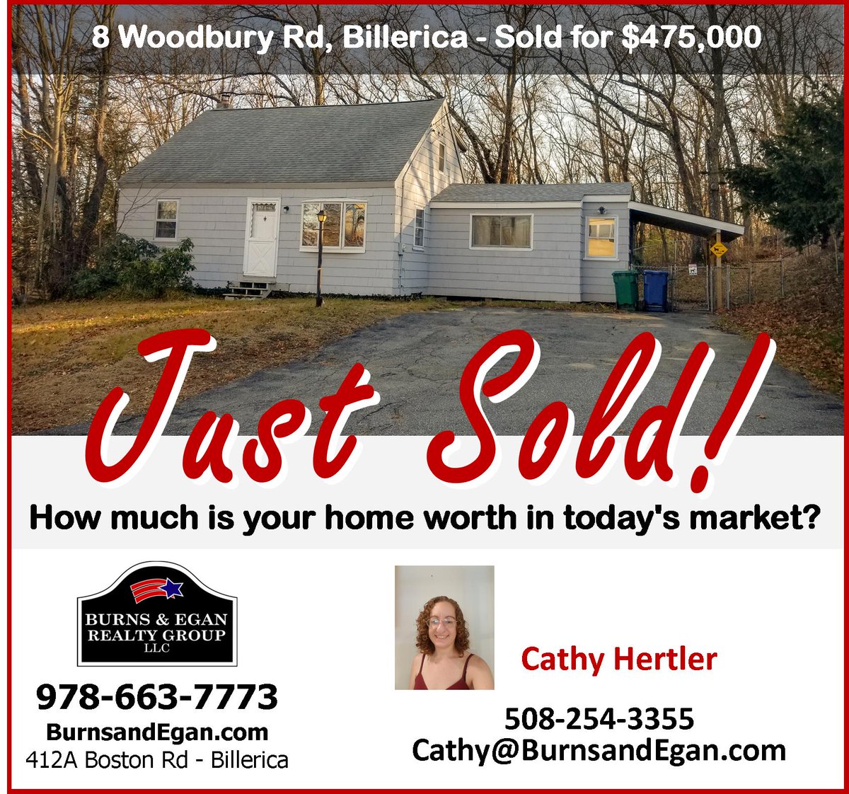 JUST SOLD! 8 Woodbury Rd, Billerica ~ Sold for $475,000 ~ How much is your home worth in today's market? 
#Billericarealestate #burnsandegan #Justsold #homeownership #homeownershipgoals #realestate #billericahomes #billerica #realestatemarket #billericama #dreamhome #househunting