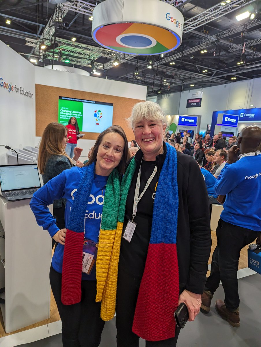 jessrosemarsh's tweet photo. 💓✨ This lovely lady, Anna-Lena, made my whole #Bett2024 week by bestowing this gorgeous hand-knitted scarf upon me. Who else thinks she needs to start a side business selling these?!
@GEG_Sweden #GoogleChampions #GEGsweden #GEGs #GoogleEducatorGroups #LuckyMe #Grateful #Tak https://t.co/dcsEj87PLx