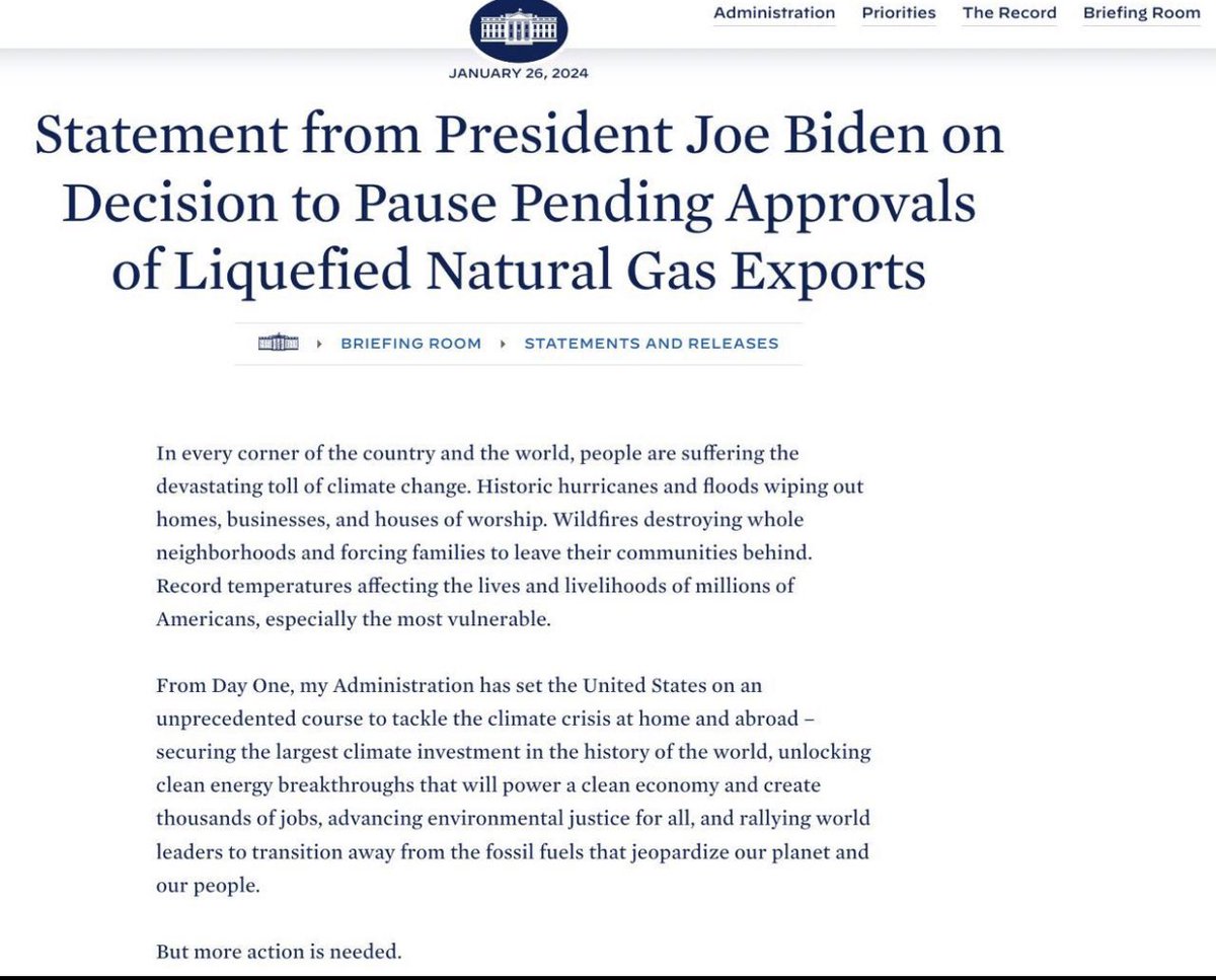 🚨🚨عاجل

أعلن الرئيس الأميركي جو بايدن: وقف صادرات الغاز الطبيعي المسال لمكافحة 'أزمة المناخ'.