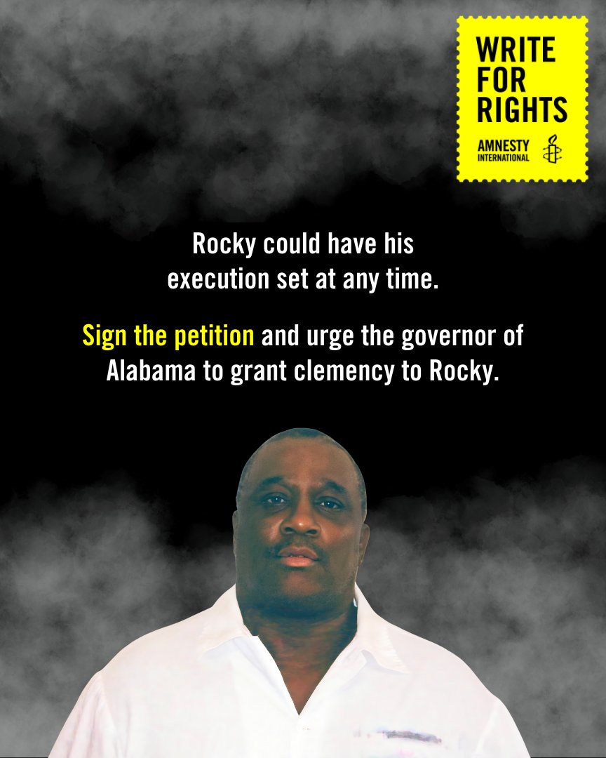 The death penalty is the ultimate cruel, inhuman, and degrading punishment, and we urge Alabama @governorkayivey to not let this happen again. Justice for Rocky Myers - sign the petition: act.amnestyusa.org/page/86324/act…