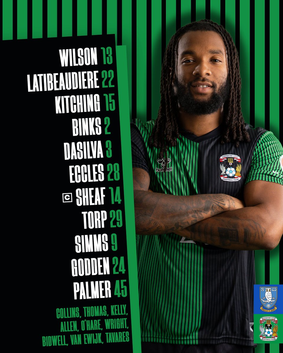Coventry_City's tweet photo. AND HE'S CITY'S 45! π
Β π Our team for tonight's @EmiratesFACup meeting with @SWFC.
#PUSB