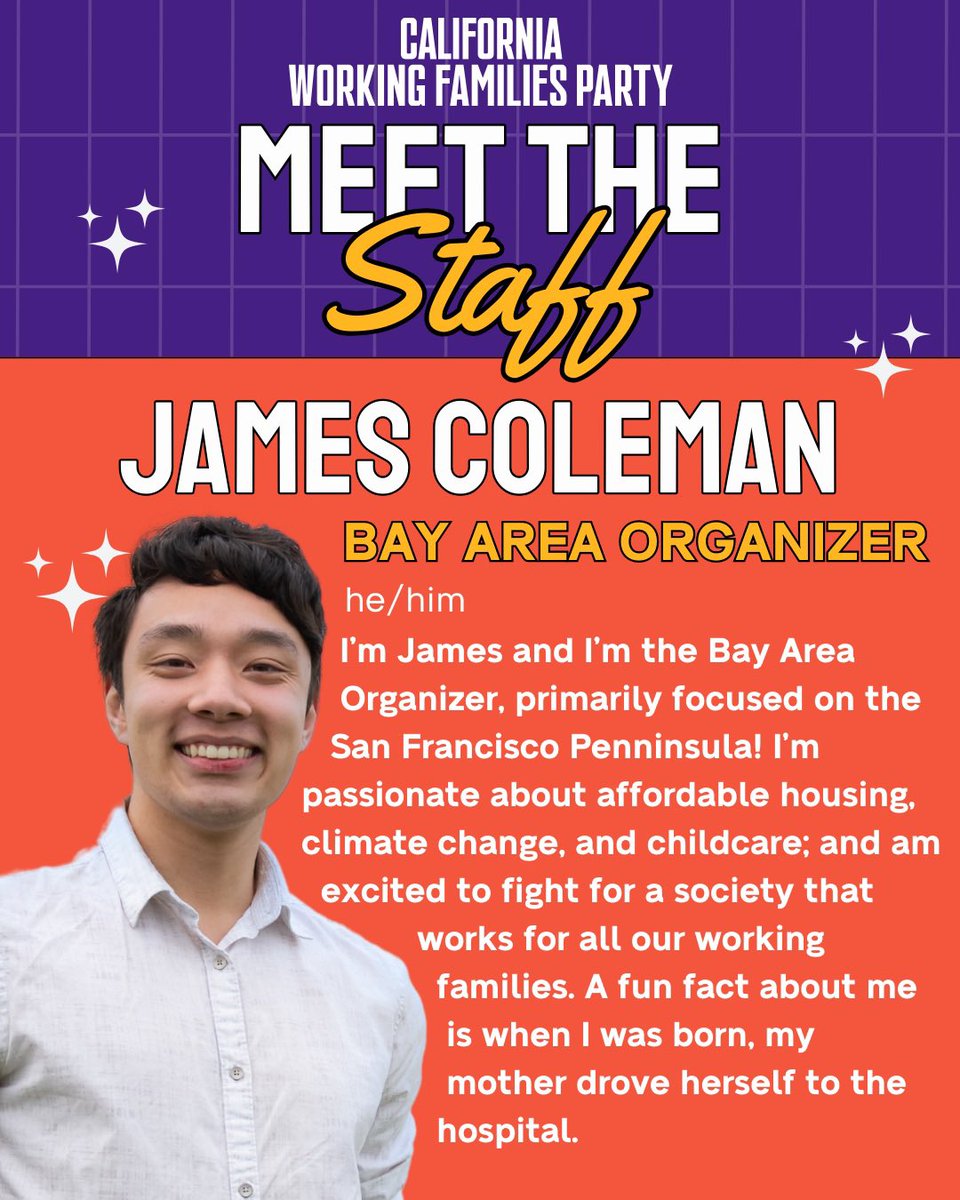 Meet James, the newest member of our staff! Many of you may know James as the #WorkingFamilies Mayor of South San Francisco. Well, get ready to know James in a new light! We’re excited to have him join our team and focus on party building in SF and San Mateo county 🐺