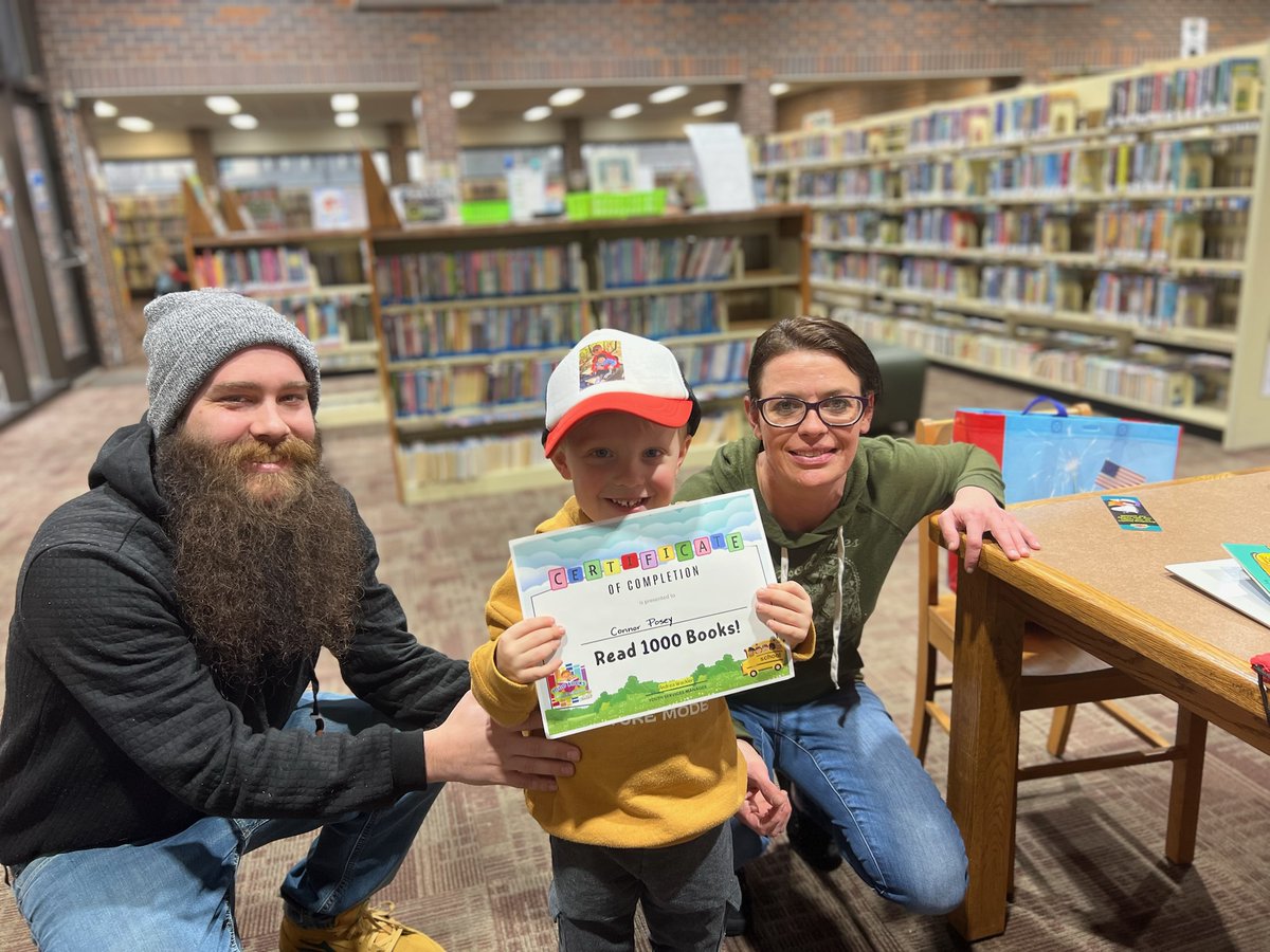 TroyMiamiCtyPL's tweet photo. Congratulations Connor on being the very first kiddo to complete our 1000 Books Before Kindergarten program at #TMCPL! All that time reading with your mom, dad, and grandma has you on your way to being ready for school soon. We are so proud of you!
#1000BBK  #earlyliteracy https://t.co/xBr5qLiiOs
