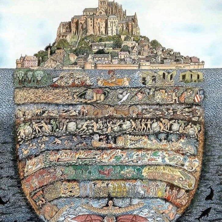 Representación del infierno de Dante en La Divina Comedia #arte