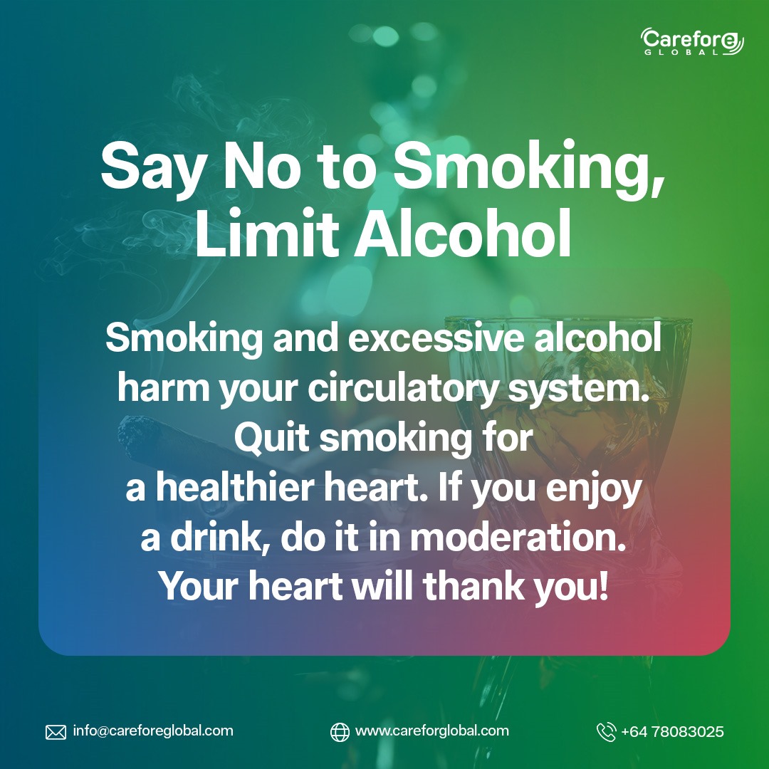 Say No to Smoking, Limit Alcohol 
#QuitSmoking #HealthyHeart #ModerationMatters #HeartHealth #CirculatorySystem #HealthierChoices